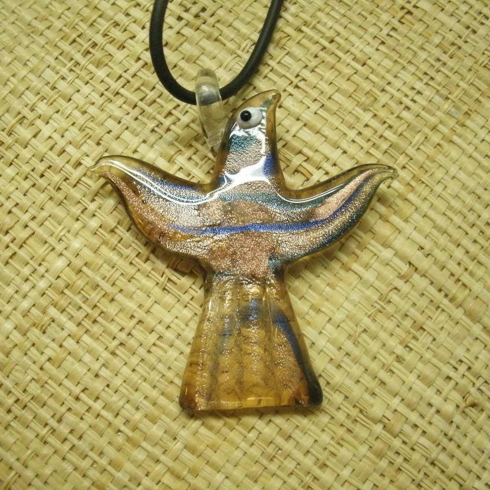 Murano Glass Dove Pendant Necklace